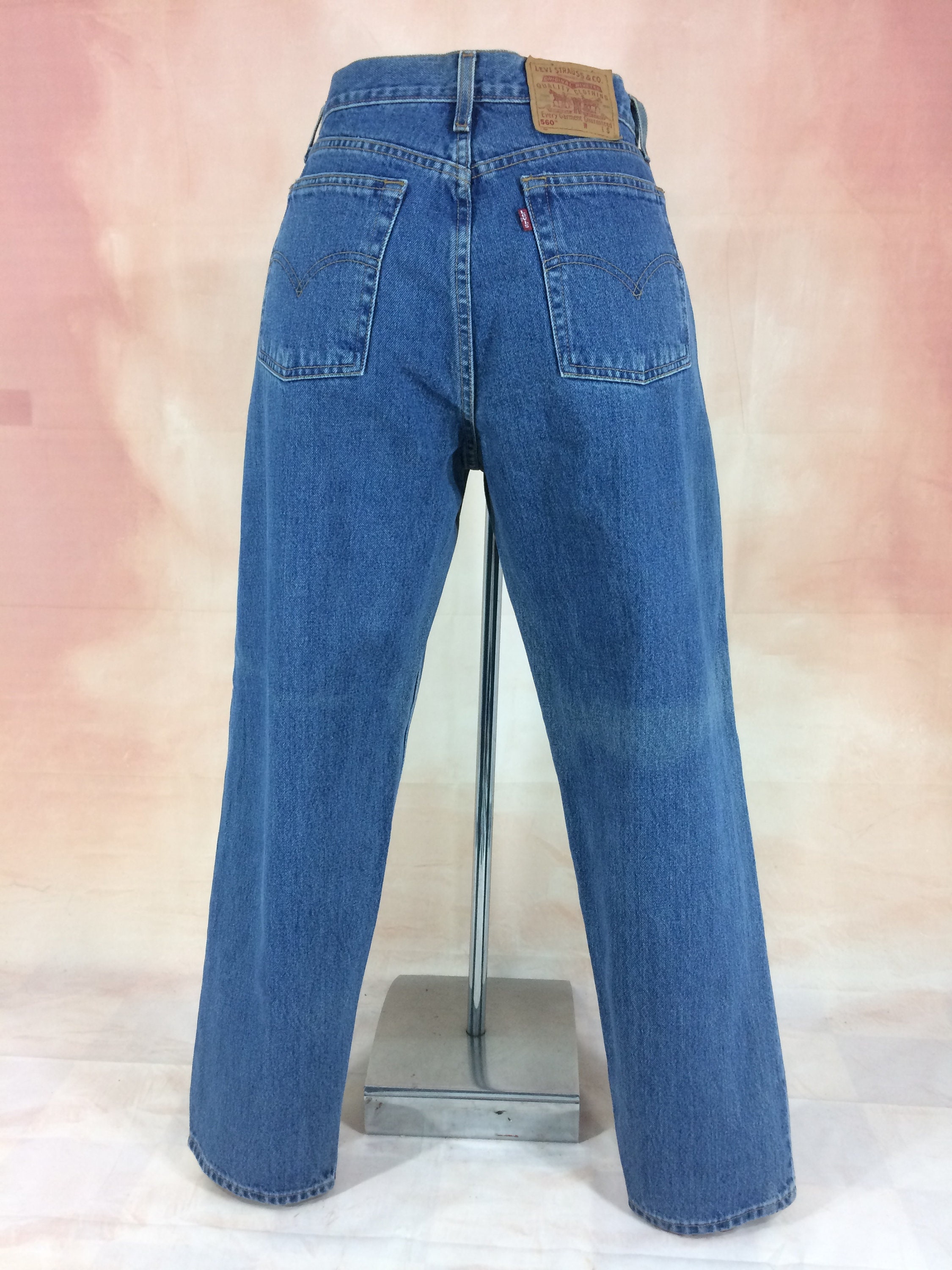 Vintage Levis 560 Jeans, Sz 31 Light Wash, High Waisted Mom Jeans