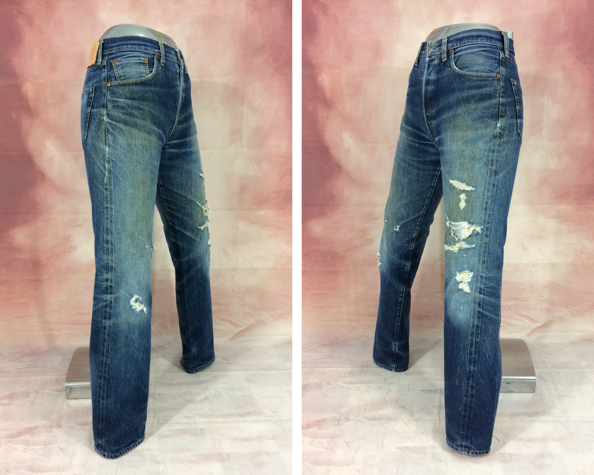 Vintage Levi's 501xx Big E Selvedge Jeans, Size 29, Distressed