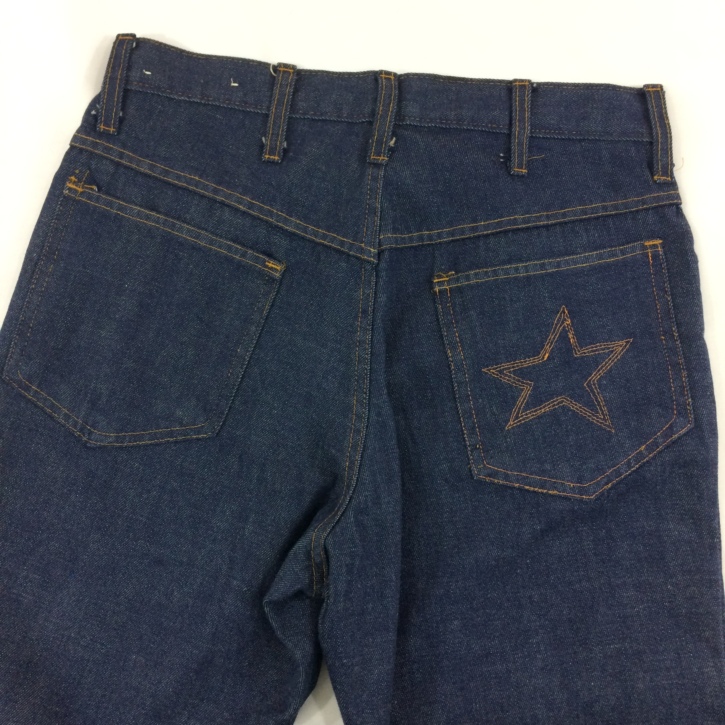 Vintage 80s Star Embroidered Flared Jeans, Retro High Waisted Wide