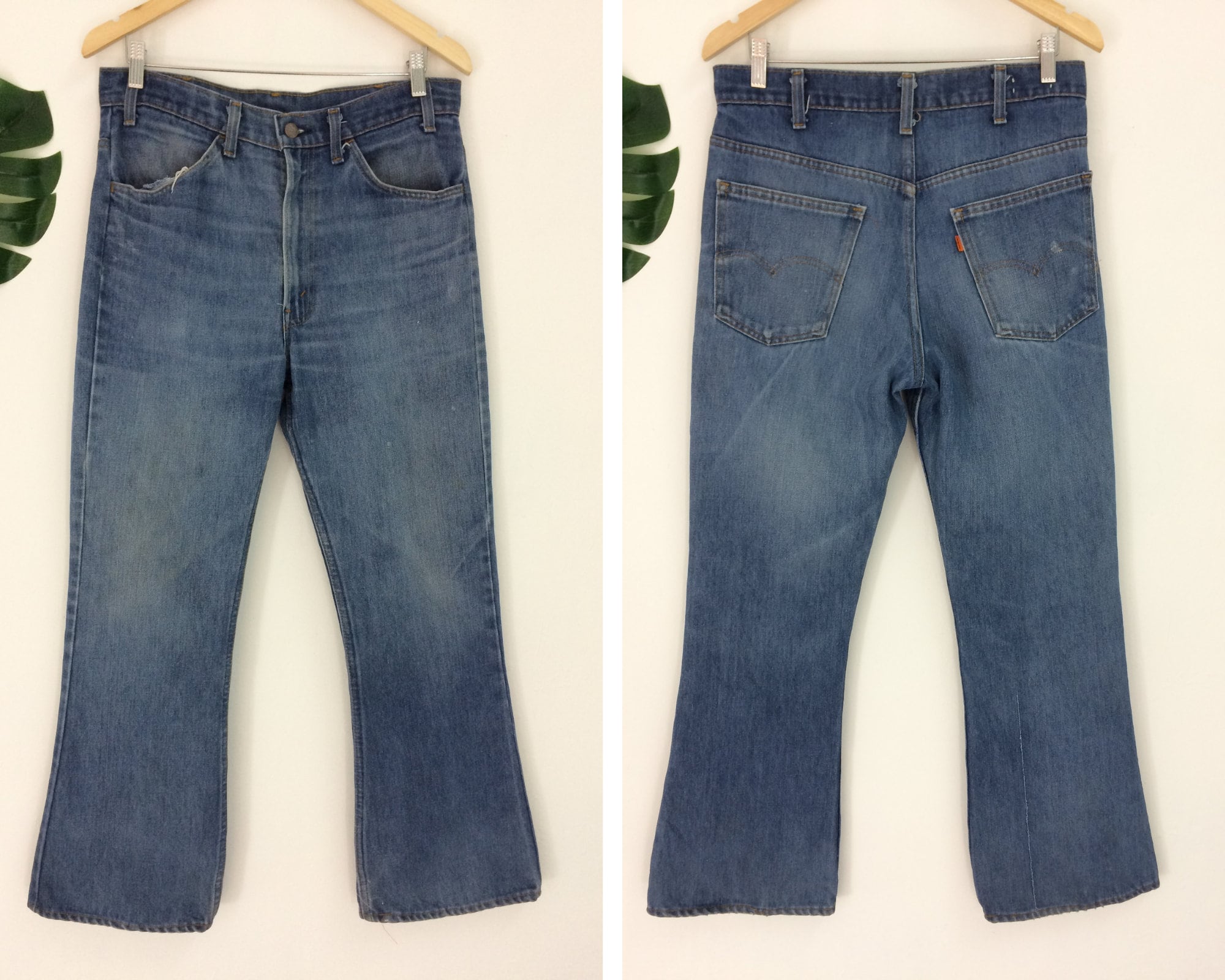 Size 32/33 70s Vintage Levis 646 Flare Jeans Orange Tab Bell Size 32/33 70s Vintage Levis 646 Flare Jeans Orange Tab Bell