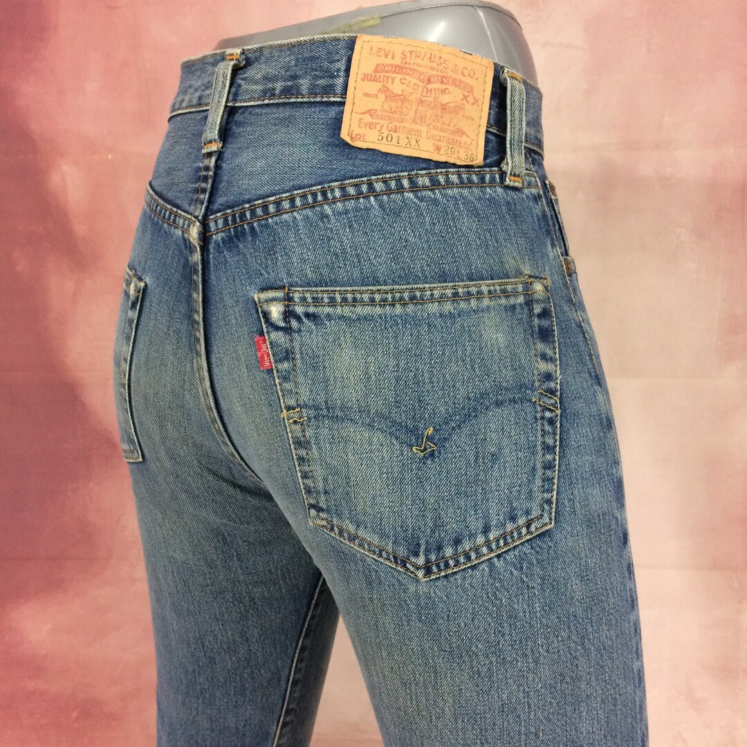 Sz 27 Vintage Levis 501XX Big E Selvedge Jeans High Waisted - Etsy UK