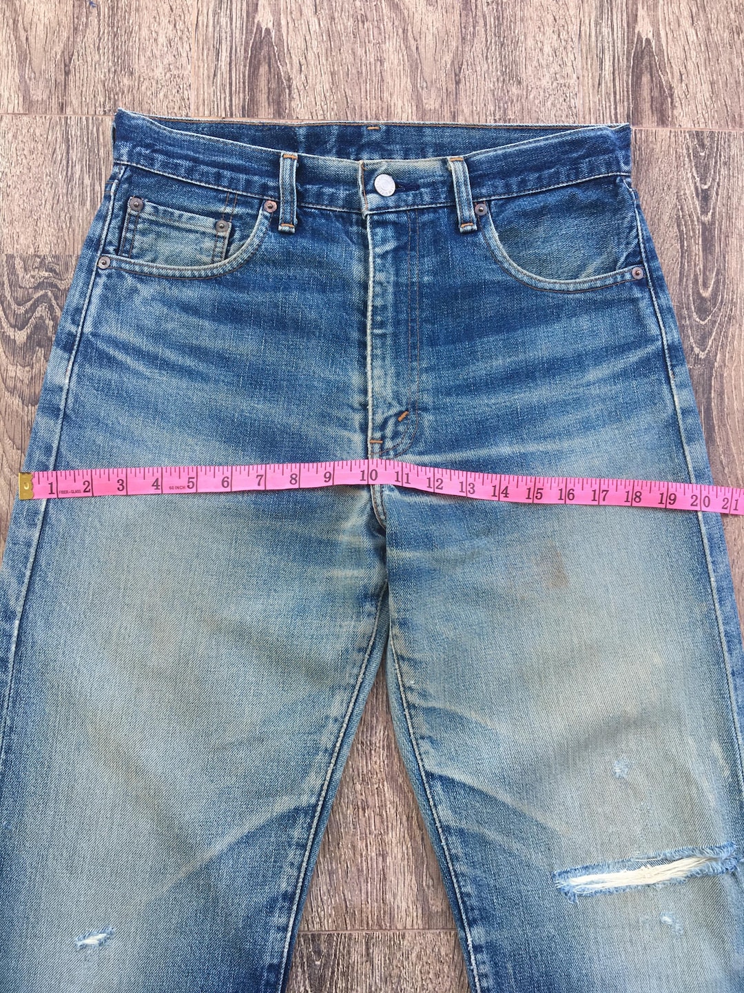 Vintage Levi's 502XX Selvedge Jeans – Size 30 Distressed Big E