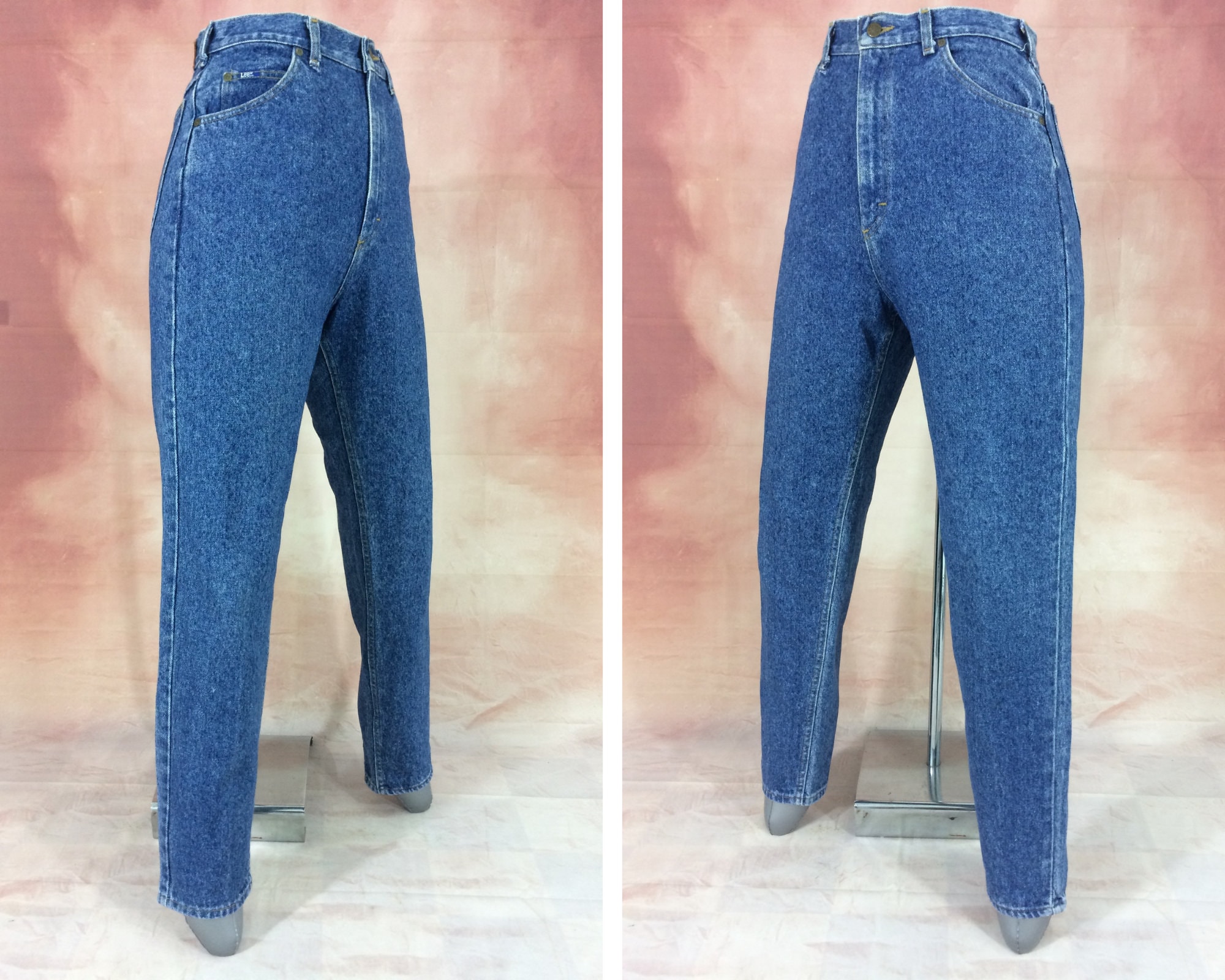 Size 28 Vintage LEE Jeans W28 L31, High Waisted 90s Stone