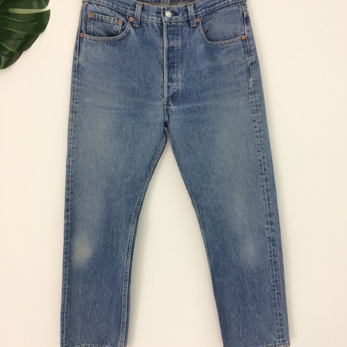 Size 31 Vintage Levis 501xx Women's Distressed Jeans W31 L27 Light Wash High Waisted Boyfriends Jeans shops Mom Jeans Made In USA Waist 31