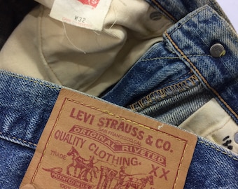 Buy Size 31/32 Vintage Levis 502xx Big E Selvedge Redline Jeans