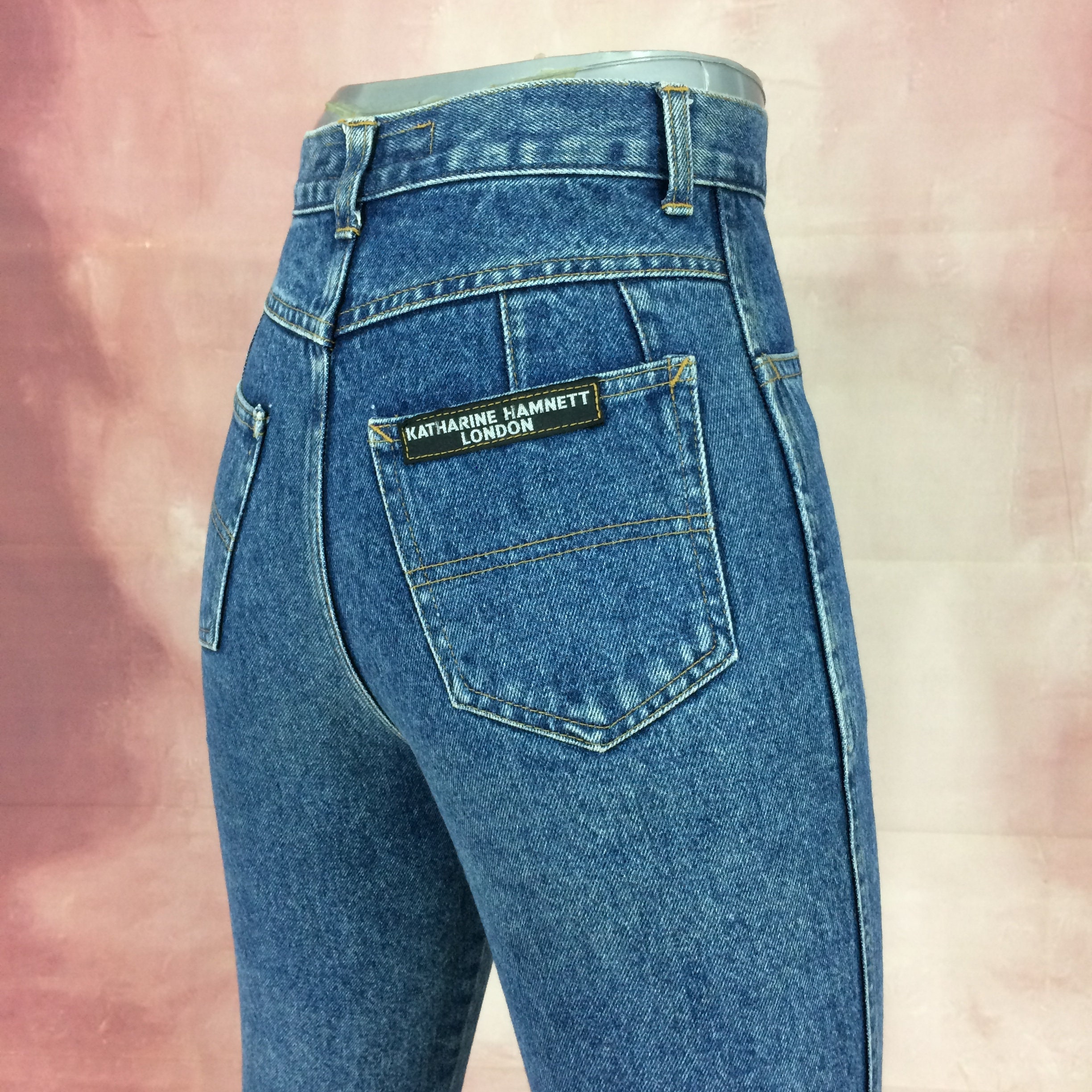 Sz 23 Vintage Katharine Hamnett London Jeans per Tiny Women's Side