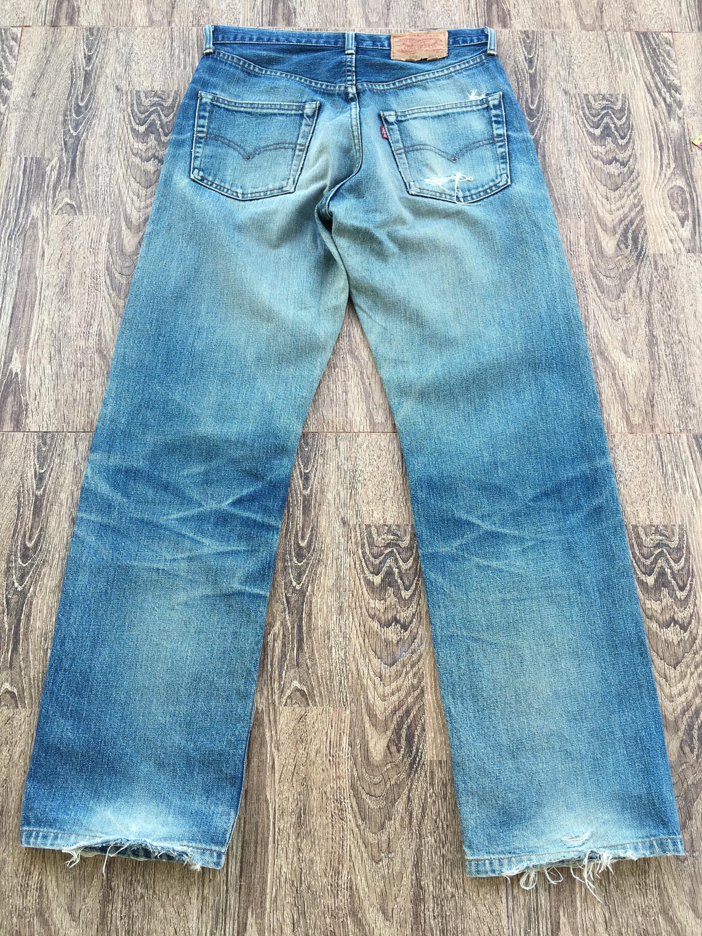 Vintage Levi's 502XX Selvedge Jeans – Size 30 Distressed Big E