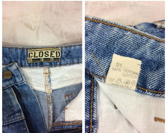 Size 26 Marithe Francois GIRBAUD Patches Jeans Blue Denim High