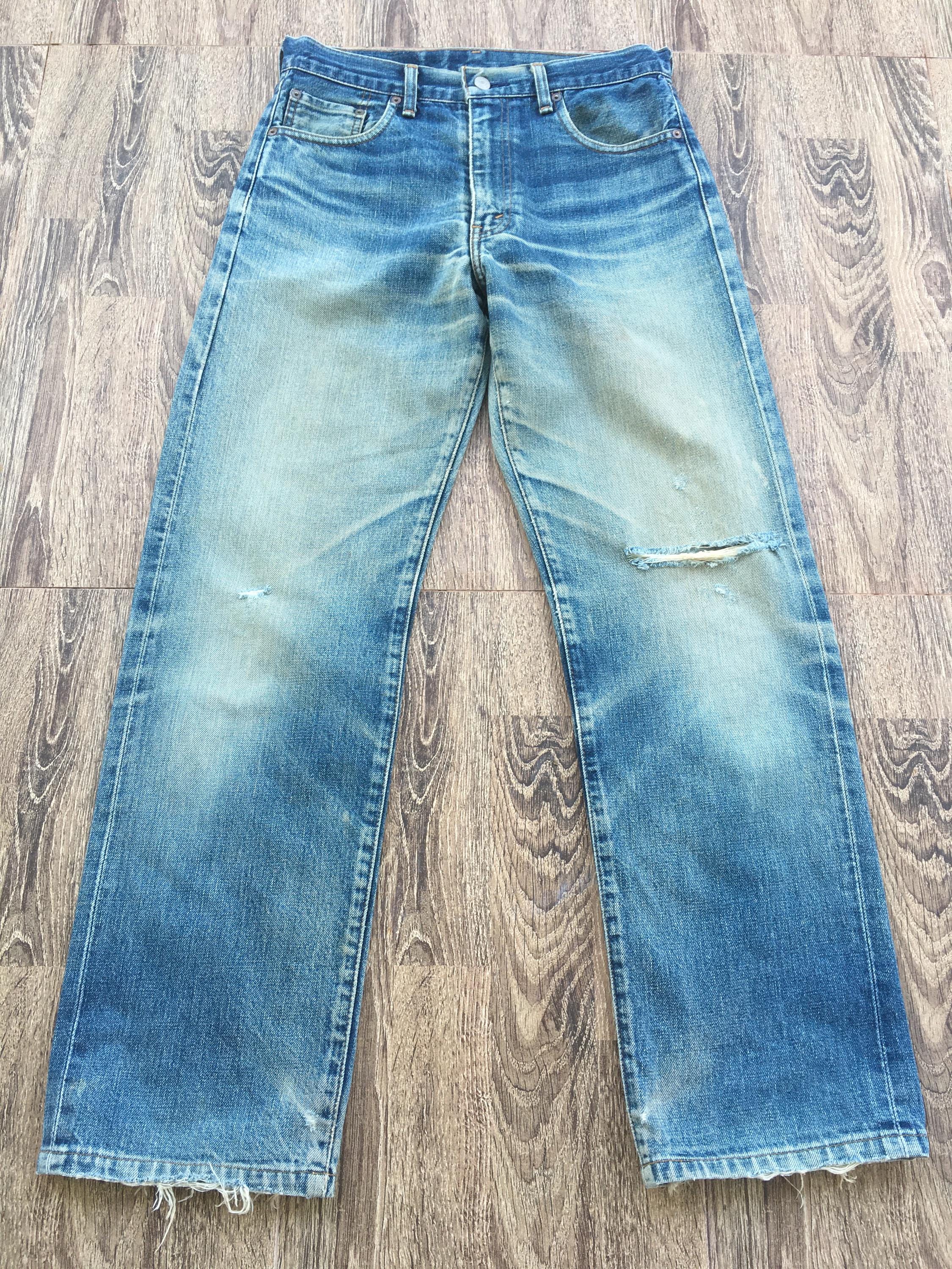 Vintage Levi's 502XX Selvedge Jeans – Size 30 Distressed Big E