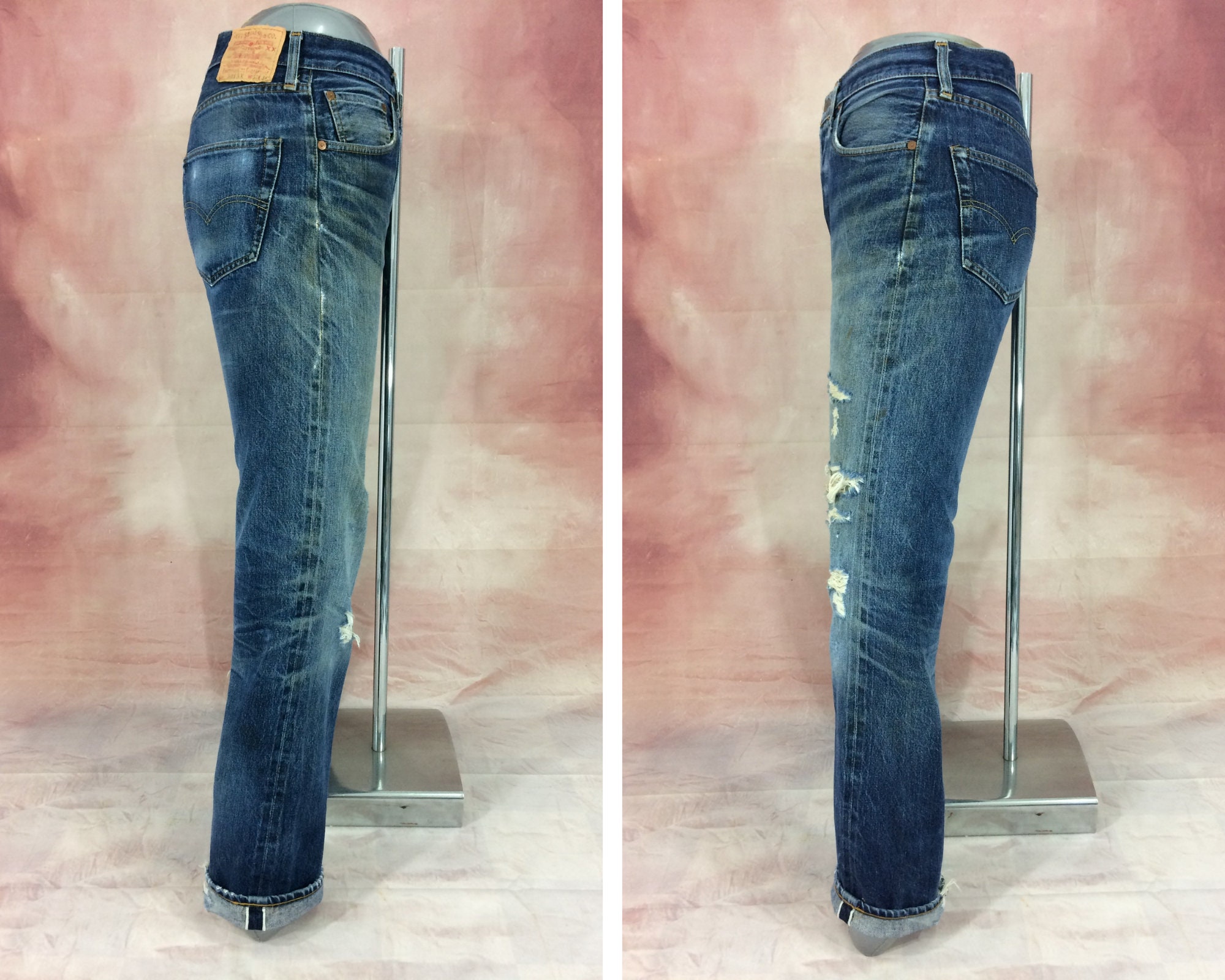 Vintage Levi's 501xx Big E Selvedge Jeans, Size 29, Distressed