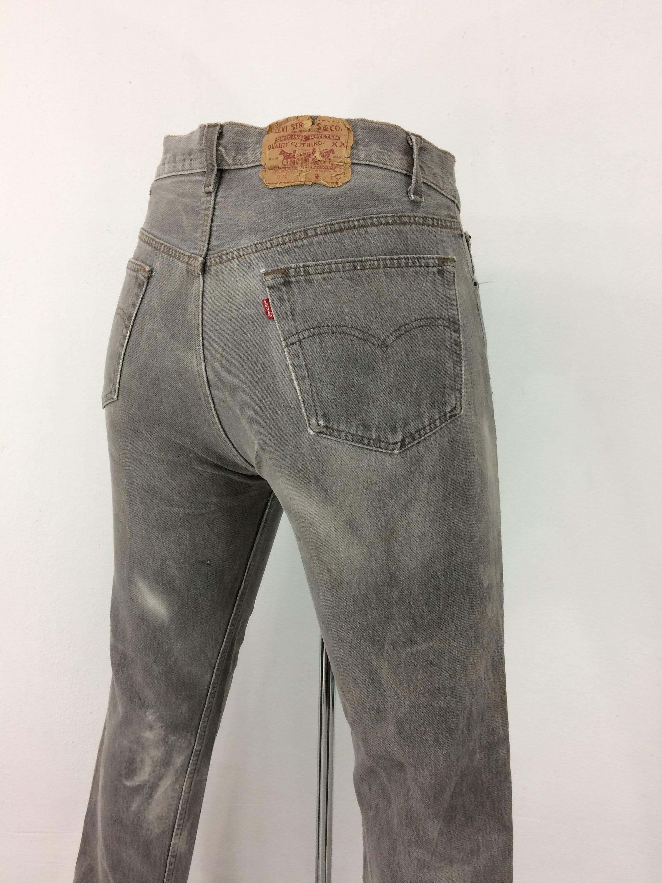Levis 501 Gray Jeans - Etsy