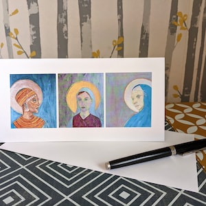 Tarjeta de Navidad maría y las matronas (individual o paquete de 5)