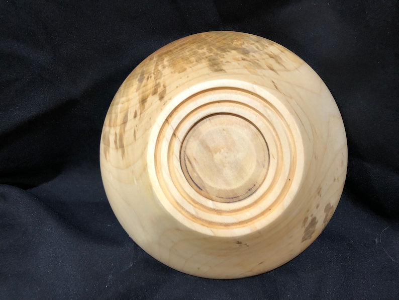 Figured Hardwood Bowl Traditional Basic Wood Bowl Ambrosia Maple Bowl Hand Turned Low Wide Wooden Bowl