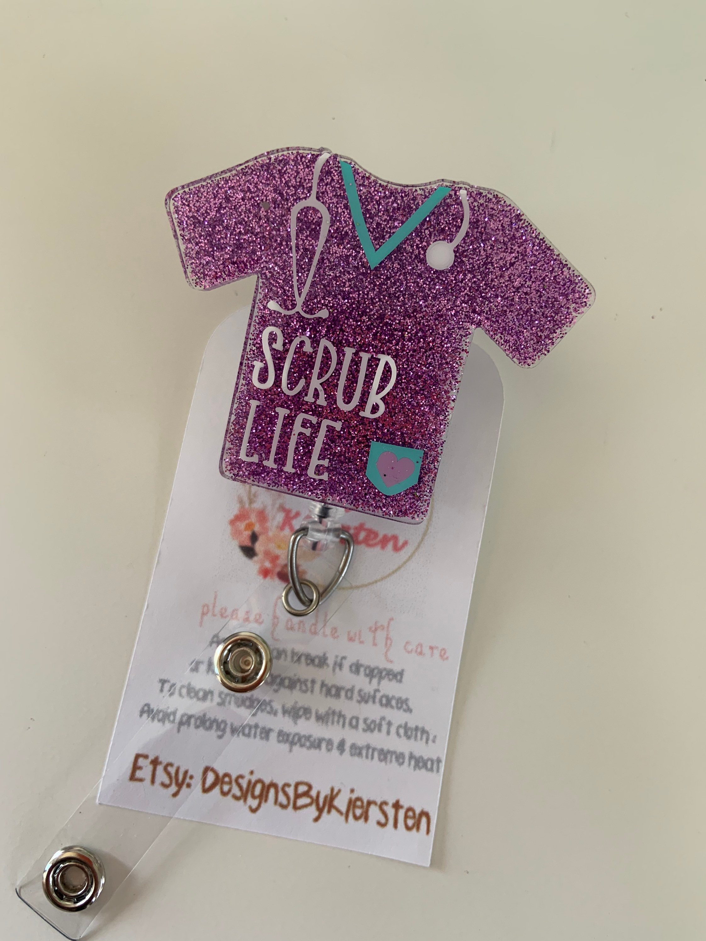 Glitter Scrub Life Badge Reel Glitter Nurse Badge Reel | Etsy