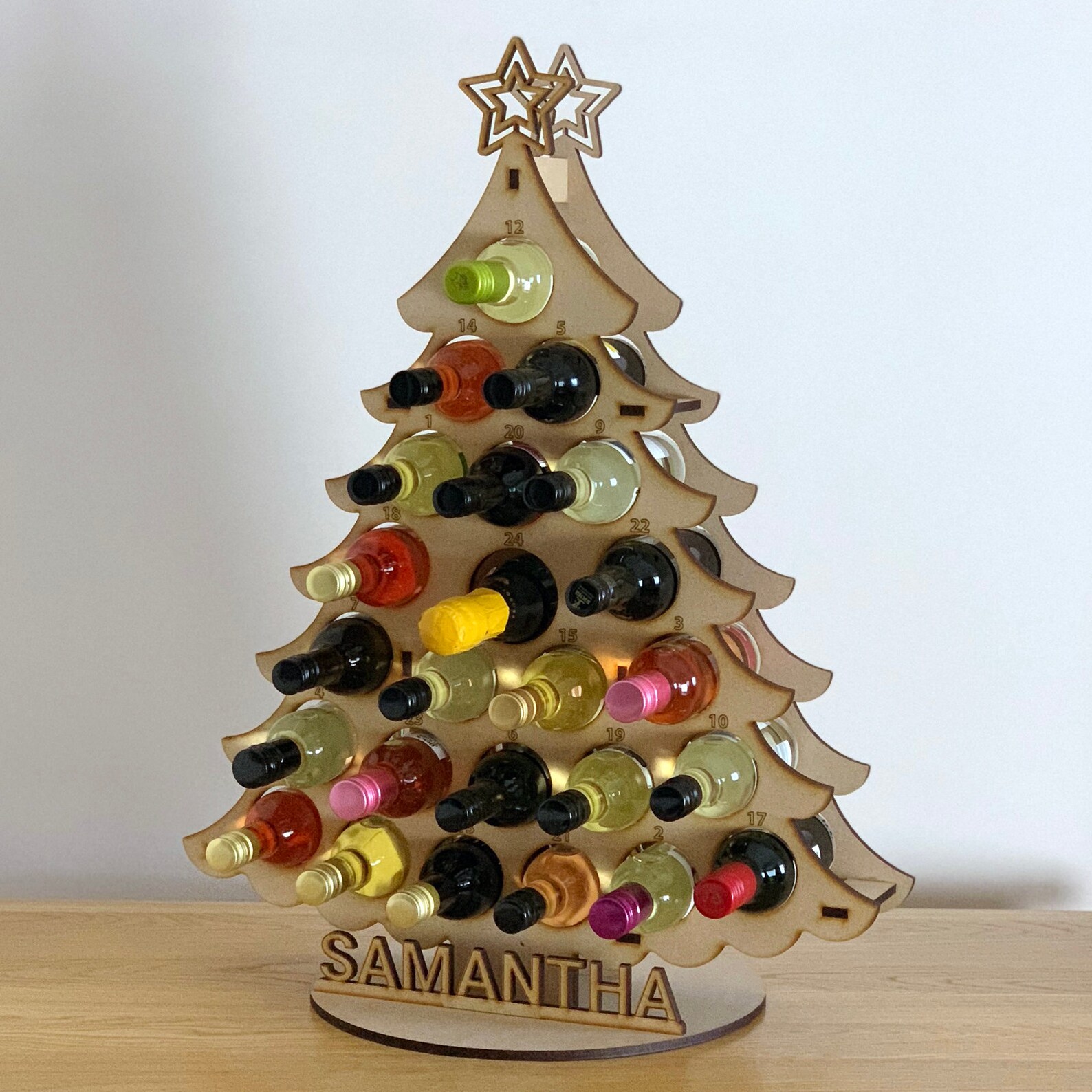 Advent Calendar Miniature Wine advent calendar Wine Tree Etsy