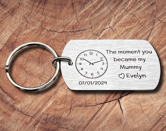 Personalised Mothers Day Gift, New mummy gift, New Born Baby Gift, The Moment You Became My, Mummy keyring, Gift from children,  best mummy