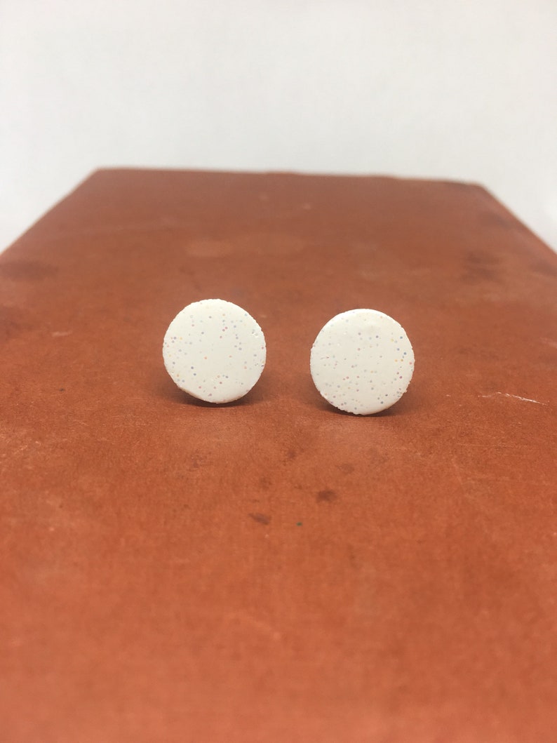Minimalist Circle clay earrings Gift for her Earrings Studs Jewelry