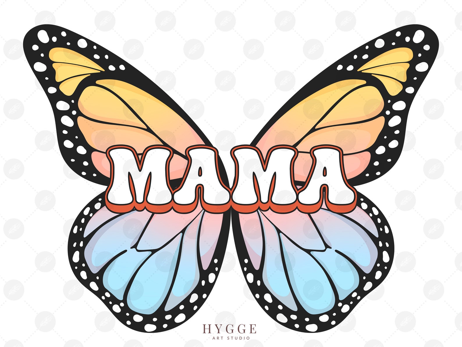 Mama PNG Design Butterfly Vintage Sublimation Design Mama | Etsy