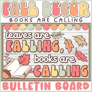 Fall Book Bulletin Board, Leaves Reading Classroom Decor