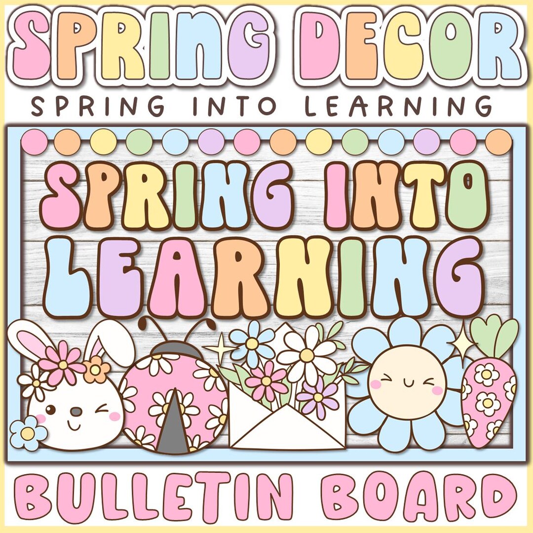 Spring Into Learning Bulletin Board | Retro Groovy Classroom Decor ...