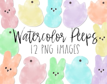 Clipart de primavera y Pascua: Imágenes prediseñadas de acuarela