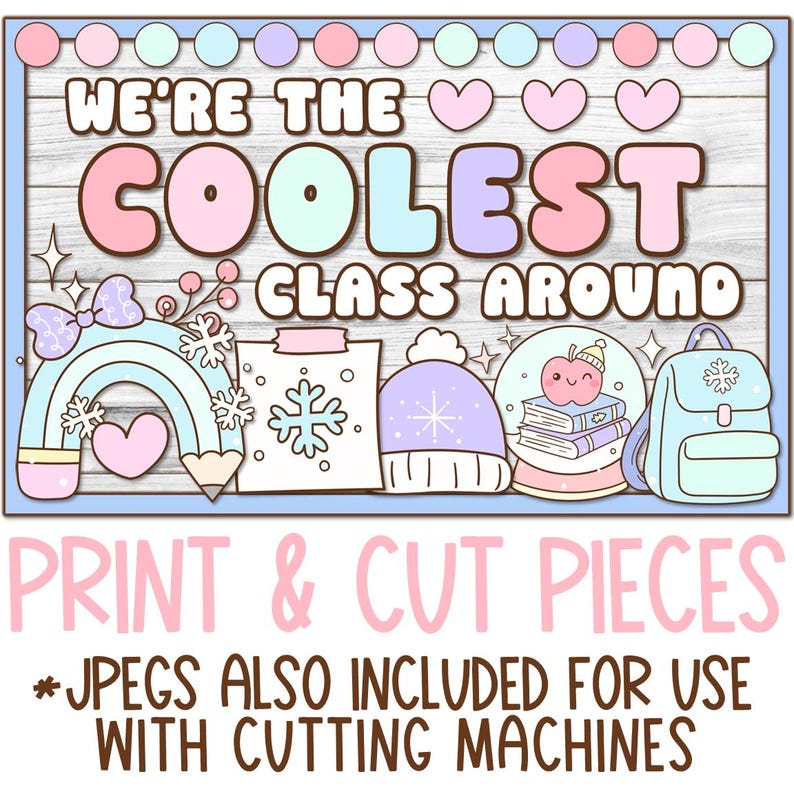 Winter January Groovy Bulletin Board Display Door Decor | Coolest Class ...