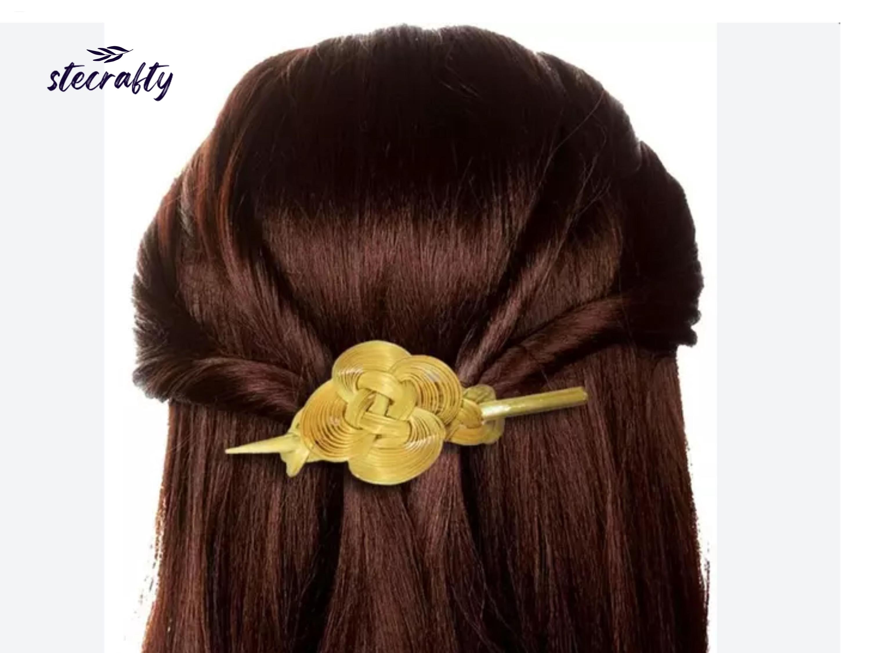 Rattan Hair Clip - Etsy display picture 3