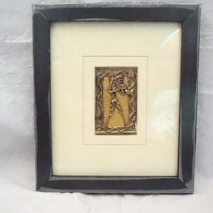Cornice artistica tribale Dhokra - Pannello tribale Dhokra - Cornice in ottone vintage con statuette tribali Dhokra - Cornici artistiche in metallo
