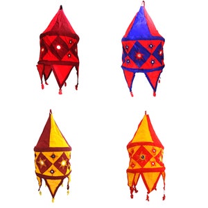 Lot Cotton hanging lamp shade,Wedding Decoration Hanging Lamp,Diwali decor,Christmas Decoration,Multicolor Bohemian indoor,outdoor decor