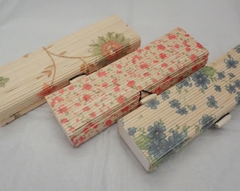 Handmade Floral Bamboo Keepsake Box: Eco-Friendly Trinket Storage