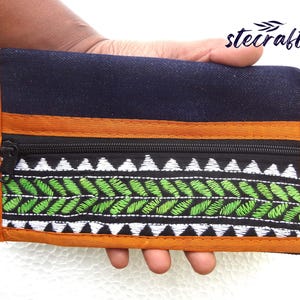Lote de billetera vaquera bohemia hecha a mano para mujer, bolso de mano étnico indio, billetera bohemia con diseño bordado, monedero vaquero hippie, mini bolso de mano tipo sobre.