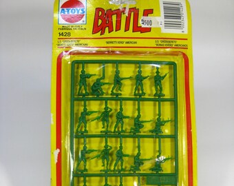 ESCI Rare A-Toys Set 1/72 "US Green Berets" aus den 80er oder 90er Jahren.Spielzeugsoldaten.Plastikfiguren!Seltene Ausgabe!