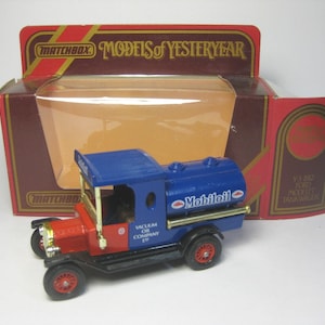 Vintage Diecast Toy car, Lesney Matchbox Models Of Yesteryear,&quot;Y-3 1912 Model T Ford Tanker&quot; Mobiloil &quot; Theme. Boxed ,1978