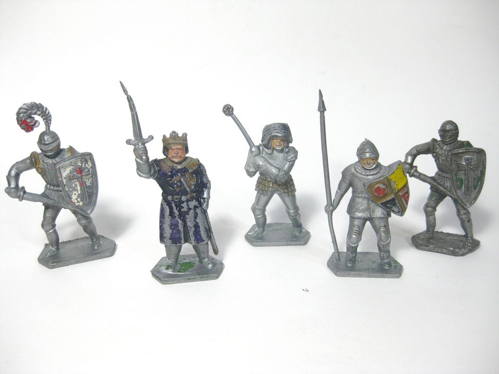 5 Vintage Lone Star Plastic Figures 54mm ,