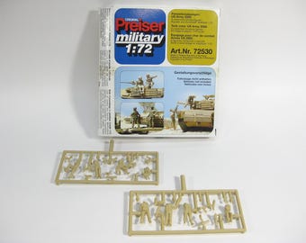 Speelgoedsoldaatjes, zeldzaam Preiser Military-modelset, 72530, boxset 1/72 'Tank Crew US Army 2000'. 8 niet-gemonteerde poses. Kunststof! Geweldige staat!