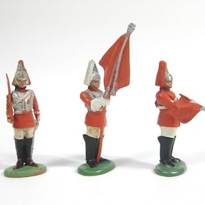 Vintage Britains swoppet, British Royal Guards - Flaggenband, Spielzeugsoldaten, 1:35 Kunststoffminiaturen, die in England in den 60er Jahren hergestellt wurden