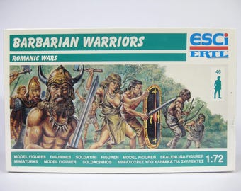 Speelgoedsoldaatjes ESCI/ERTL 1:72 verzegelde boxset 1/72 "Barbarian Warriors" P-225. 46 speelgoedsoldaatjes. Plastic figuren! Verzegelde gloednieuwe staat!