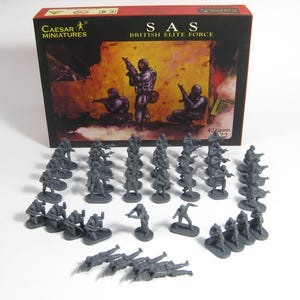Rare toy soldiers Caesar 001, Rare boxed complete set 1/72 "SAS British Elite Force ".Toy Soldiers. 42 Plastic figures! Extremely Rare set!