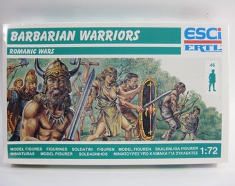 Toy soldiers ESCI/ERTL 1:72 sealed boxed set 1/72 &quot;Barbarian Warriors&quot; P-225. 46 Toy Soldiers.Plastic figures ! Sealed brand new condition !