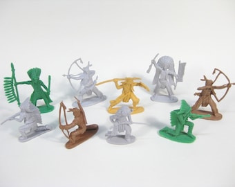 9 unbranded Airfix Kopien, Spielzeug Soldaten " Indianer " Kunststoff 50mm Spielzeug Soldaten. Kunststoff Miniaturen. Hergestellt in China
