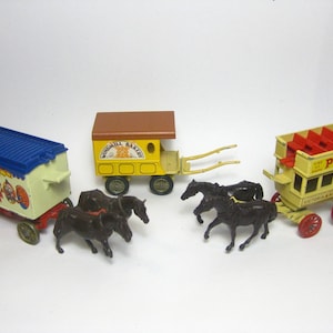 Vintage Diecast Spielzeugauto, Lledo Day's Gone Collection "DG2-3, DG4, DG11" Made in England 1983 Selten Kleine Schäden an Pferden!