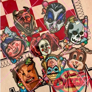 School Bus Trick or Treat Kids Horror Stickers!