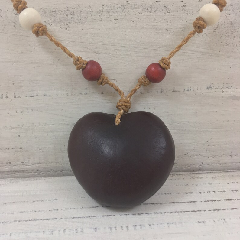 Sea heart sea bean necklace/ seed necklace/ lucky bean/ entada Etsy