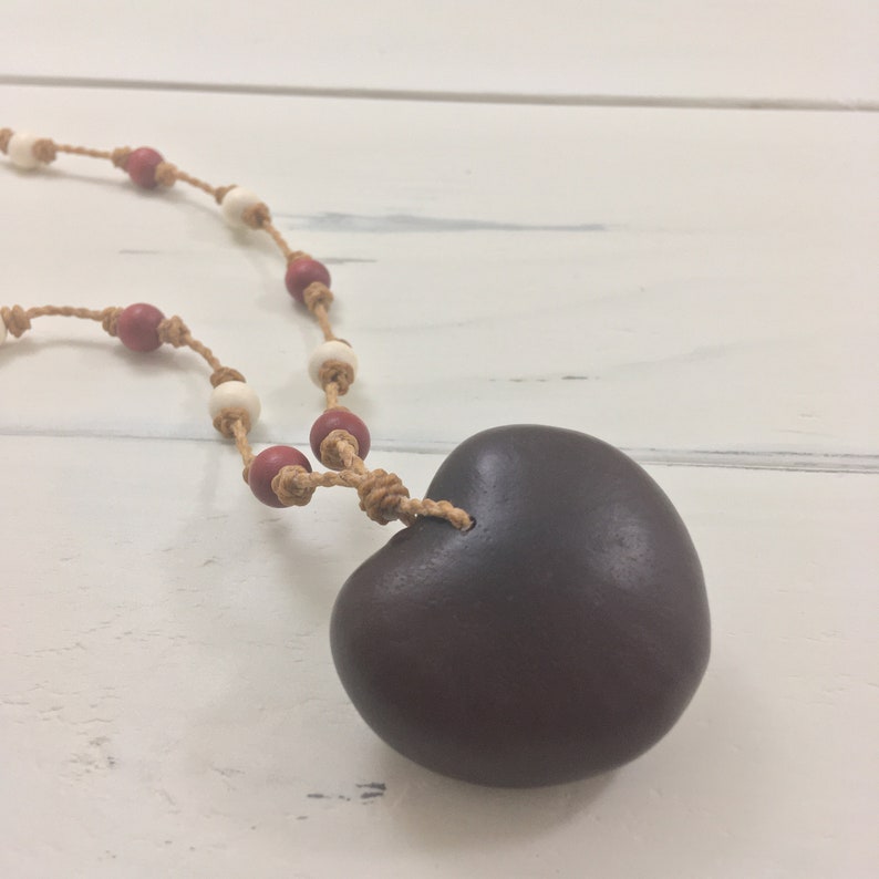 Sea heart sea bean necklace/ seed necklace/ lucky bean/ entada Etsy