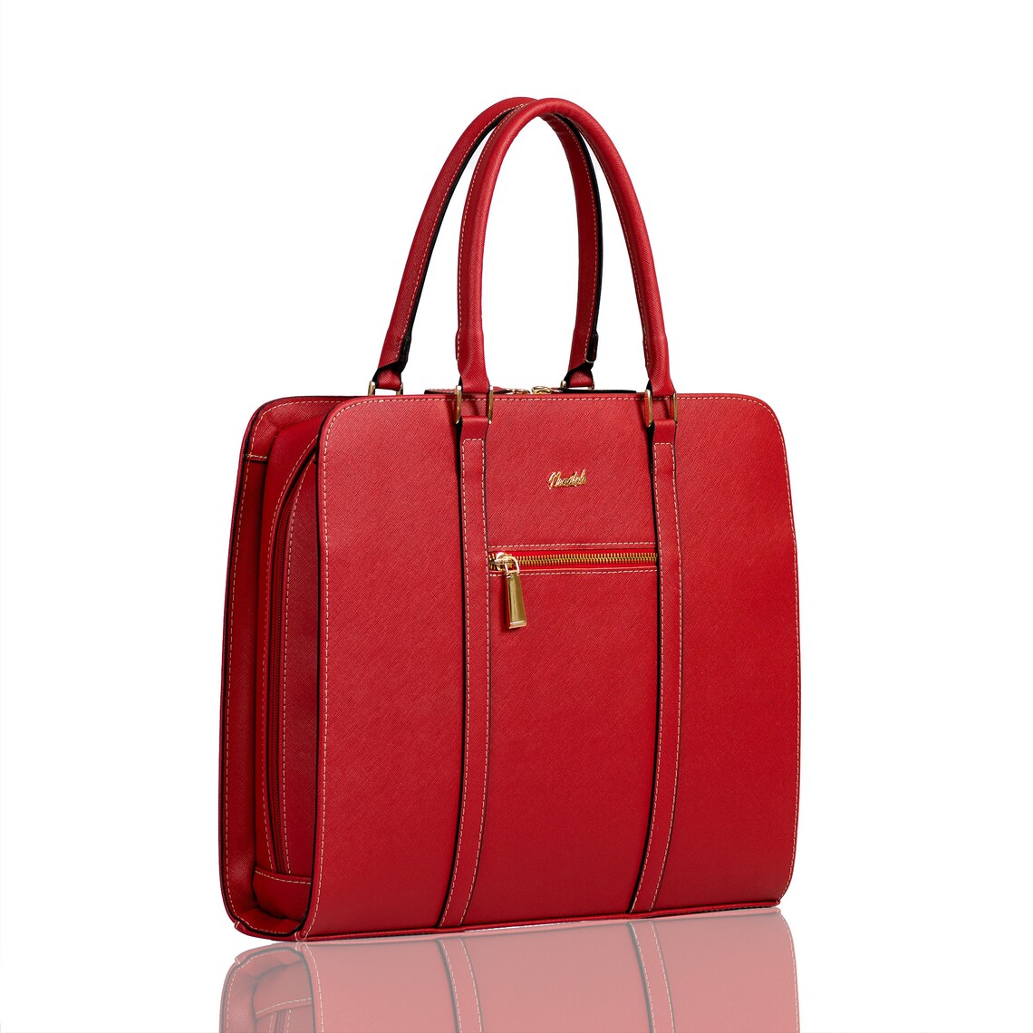 Vegan Leather Laptop Bag Women 15 Inch Laptop Briefcase Etsy