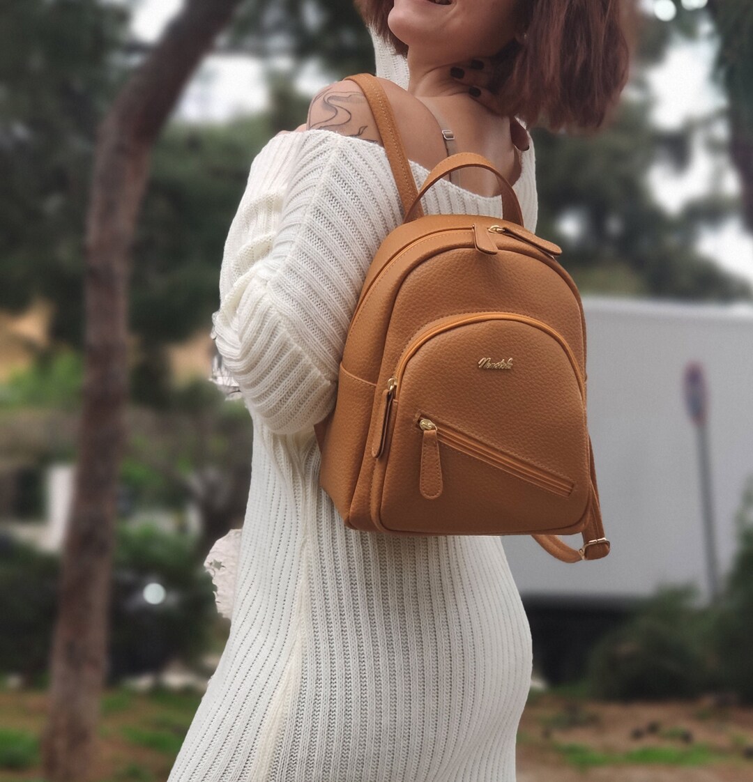 Vegan Leather Backpack, Women Vegan Leather Rucksack, Vegan Leather Bag, Women Work Bag, Woman