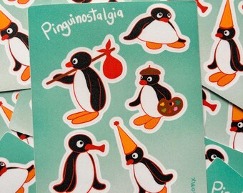 Penguin glitter sticker sheet