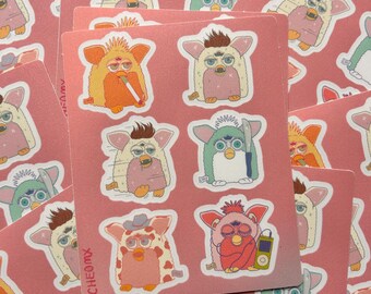 Furby glitter sticker sheet