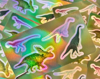 Iridescent dinosaur vinyl sticker sheet