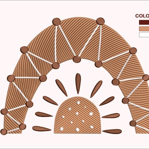Boho Sunset embroidery machine design,Sunrise embroidery design,Sun embroidery design, Instant download, Digital download